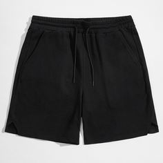 Мужские однотонные шорты на кулиске Shein