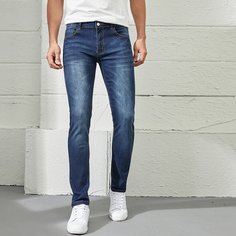 Одноцветный Мужские джинсы Shein