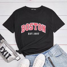 буква Повседневный Футболки Shein