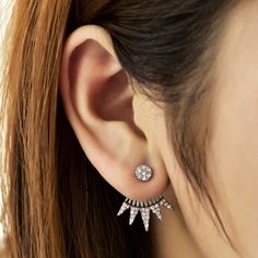 Серьги-джекеты со стразами Shein