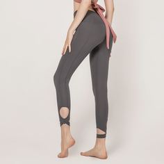 с разрезом Одноцветный Спортивные леггинсы Shein