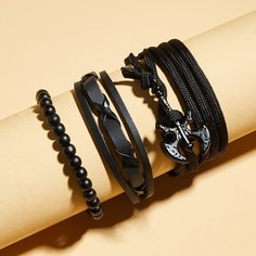 Черный Бохо Мужские браслеты Shein