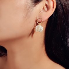 Серьги-подвески с искусственным жемчугом и ракушкой Shein