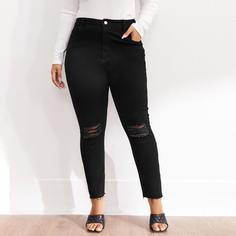 Рваные джинсы размера плюс с карманом Shein