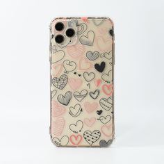 Прозрачный чехол для iPhone с принтом сердечка Shein