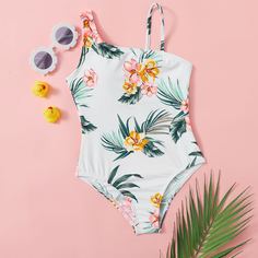 Цветочный Бохо Купальники для девочек Shein