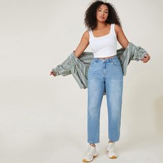 на пуговицах Одноцветный Джинсы размер плюс Shein