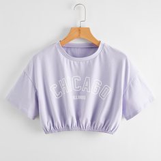 буква Повседневный Футболки Shein