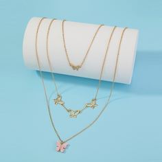 Многослойное ожерелье с бабочкой Shein