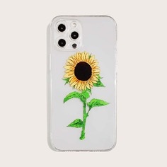 Чехол для iPhone с принтом подсолнуха Shein