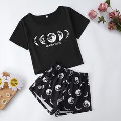 Пижама с оригинальным принтом Shein