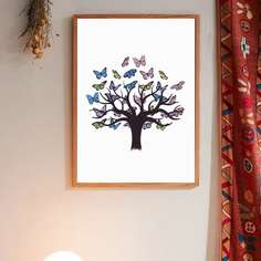 Стенная живопись с принтом бабочки без рамки Shein