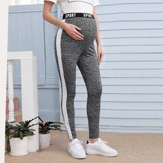 Леггинсы с текстовой лентой для беременных Shein