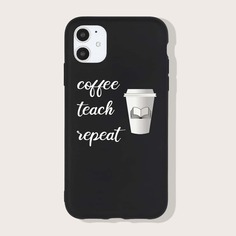 Чехол для iPhone с узором кофе Shein