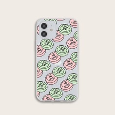 Прозрачный чехол для iPhone с принтом сердца Shein