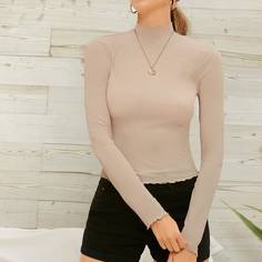 Вязаный топ с воротником-стойкой Shein