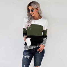 Контрастная трикотажная футболка в полоску Shein