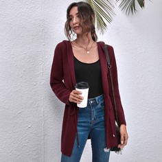 Кардиган на кулиске с капюшоном Shein