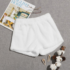 Фланелевые домашние шорты с эластичной талией Shein