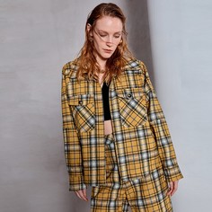 на молнии в клетку Институтский Куртка Shein