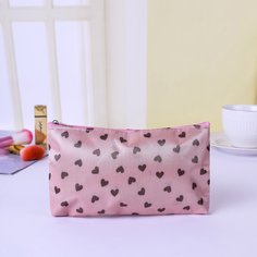 Косметичка с молнией и узором сердечка Shein