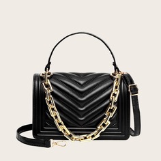 Сумка-сэтчел с цепочкой Shein