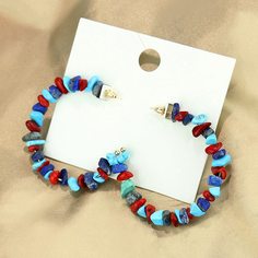 Серьги-кольца с разноцветными камнями Shein