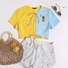 Контрастный топ с принтом ананаса Shein