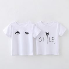 буква Повседневный Футболки для маленьких девочек Shein