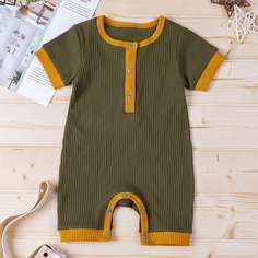 Комбинезон-футболка с контрастной отделкой для мальчиков Shein