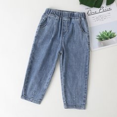 Карман Одноцветный Джинсы для девочек Shein