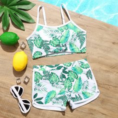 узел Тропический Бохо Купальники для девочек Shein