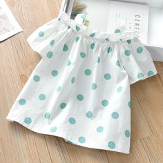 Блузка в горошек для девочек Shein
