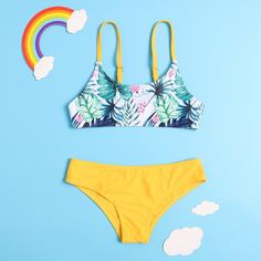 Тропический Бохо Купальники для девочек Shein