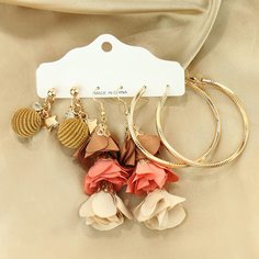 Серьги-подвески с цветком 3 пары Shein