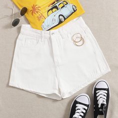 Джинсовые шорты с карманом Shein