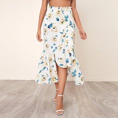С оборками Цветочный Бохо Юбки Shein