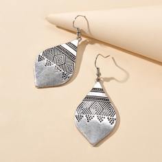 Серьги-подвески с гравировкой в виде капли воды Shein