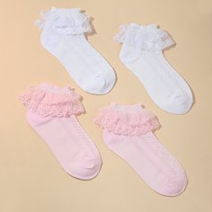 Детские носки с кружевной отделкой 2 пары Shein