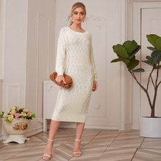 Трикотажное платье с рукавом-регланом Shein