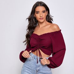 Короткий топ с открытыми плечами Shein