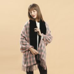 Клетчатый платок-шаль с бахромой Shein