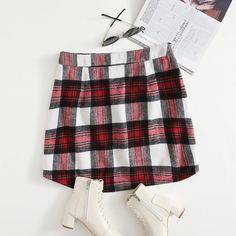 Юбка размера плюс в клетку Shein