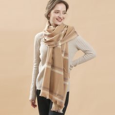 Клетчатые изображения Повседневный Шарфы Shein
