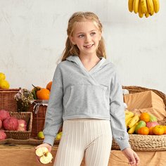 с карманами Ровный цвет Повседневный Толстовки для девочек Shein