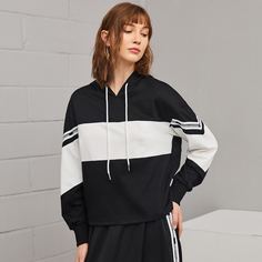 на кулиске Контрастный цвет Повседневный Свитшоты Shein