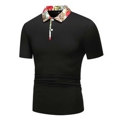 Мужская рубашка-поло с тропическим принтом Shein