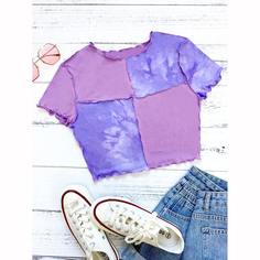 Контрастная короткая футболка Shein