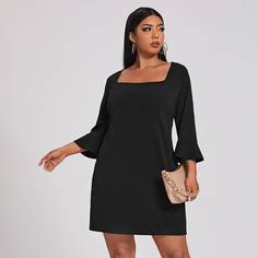 Платье размера плюс с квадратным воротником Shein