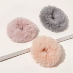 Резинки Для Волос Из Искусственного Меха 3 пары Shein